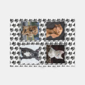 Aangepast Hondenliefhebber Pet Photo Collage Paws Fleece Deken (Voorkant (Horizontaal))