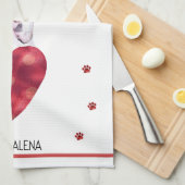 Aangepast Hondenliefhebber Valentijn cadeau groot  Theedoek (Quarter Fold)