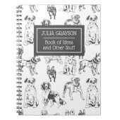 Aangepast  Hondenliefhebber van Dog Sketch Pattern Notitieboek (Voorkant)