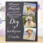 Aangepast Hondenliefhebber voor beste vrienden met Fotoplaat<br><div class="desc">Viel uw beste vriend met een aangepast uniek hoepaardplaatje voor honden in een stijlvol schouderblad. Dit hondenliefhebber fotoplaque is het perfecte cadeau voor jezelf, familie of vrienden om de geliefden te eren. Wie zei dat Diamonds een beste vriendin voor meisjes is, nooit van een hond gehouden. " COPYRIGHT © 2022...</div>