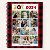 Aangepast Hondenliefhebber voor fotocollage Rood B Notitieboek (Voorkant)