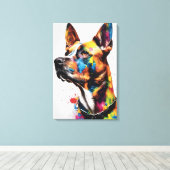 Aangepast hondenportret canvas afdruk (Insitu (Houten vloer))