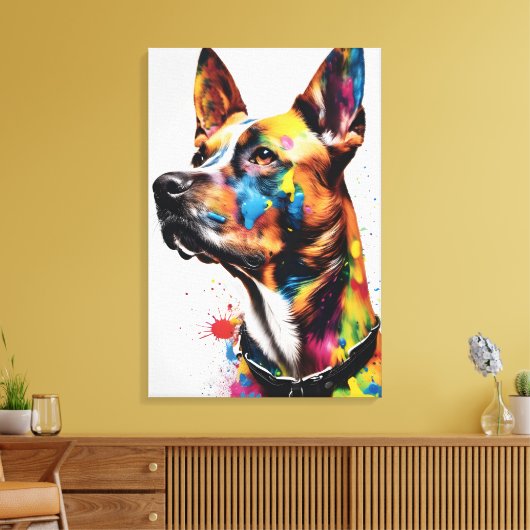 Aangepast hondenportret canvas afdruk (Insitu (Woonkamer))