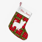Aangepast Hondenras rood en groen geplakt Kleine Kerstsok (Voorkant (Hangend))