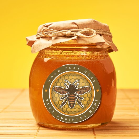 Aangepast Honey Jar Bee Label