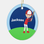 Aangepast honkbal Kind Keramisch Ornament (Links)