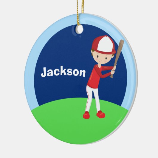 Aangepast honkbal Kind Keramisch Ornament (Links)