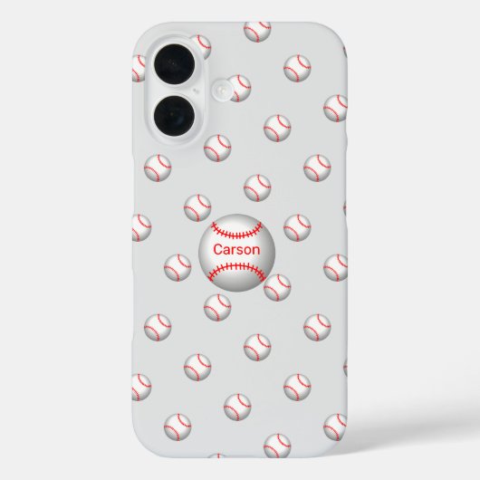 Aangepast honkbal met rode titels Case-Mate iPhone case (Achterkant)