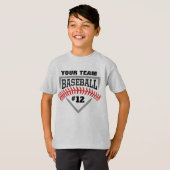 Aangepast honkbalteam Kinder Shirt Baseball Base L (Voorkant volledig)