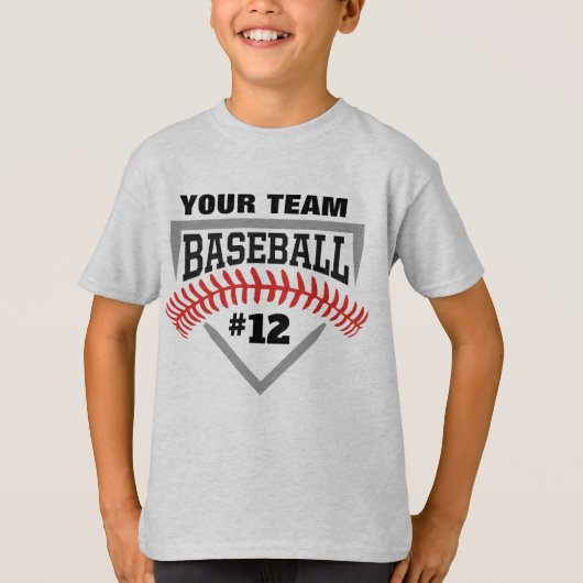 Aangepast honkbalteam Kinder Shirt Baseball Base L (Voorkant)