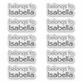 Aangepast "hoort bij" naam label Stickers (Voorkant)