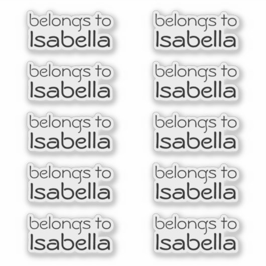 Aangepast "hoort bij" naam label Stickers (Voorkant)