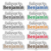 Aangepast "hoort bij" naam label Stickers (Voorkant)