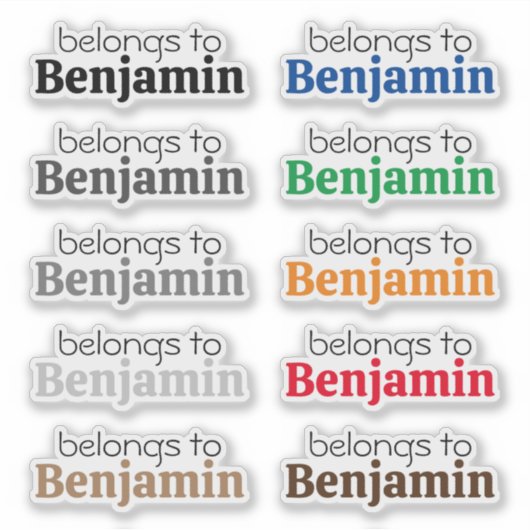 Aangepast "hoort bij" naam label Stickers (Voorkant)