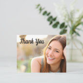 Aangepast horizontaal Afstuderen Foto bedankt Briefkaart (Staand voorkant)