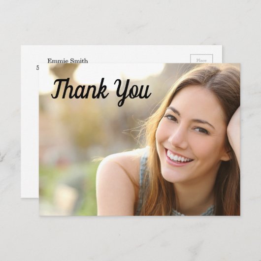 Aangepast horizontaal Afstuderen Foto bedankt Briefkaart (Voorkant / Achterkant)