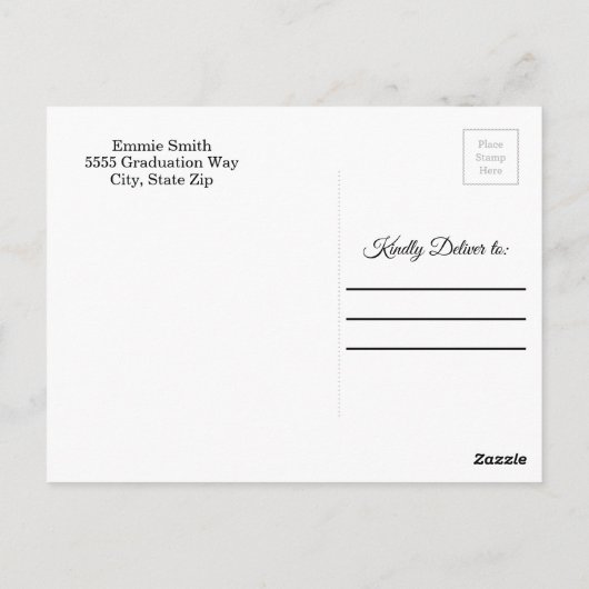 Aangepast horizontaal Afstuderen Foto bedankt Briefkaart (Achterkant)