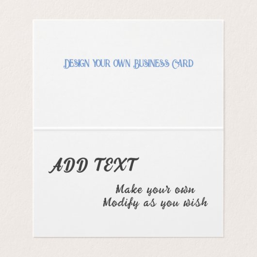 Aangepast horizontaal Visitekaartje voor geteld vo (Binnenkant ongevouwen)