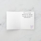 Aangepast, Houd kalm lavendel Paarse Wenskaart Kaart (Binnen)