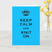 Aangepast, Houd kalm Sky Blue Wenskaart Kaart (Gele Bloem)