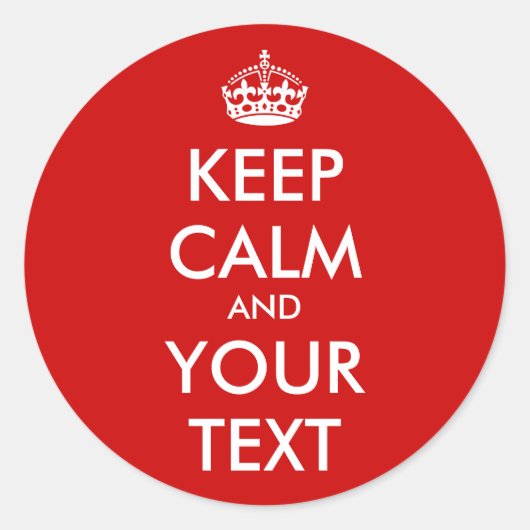 Aangepast Houd Kalme stickers |  SJABLOON (Voorkant)