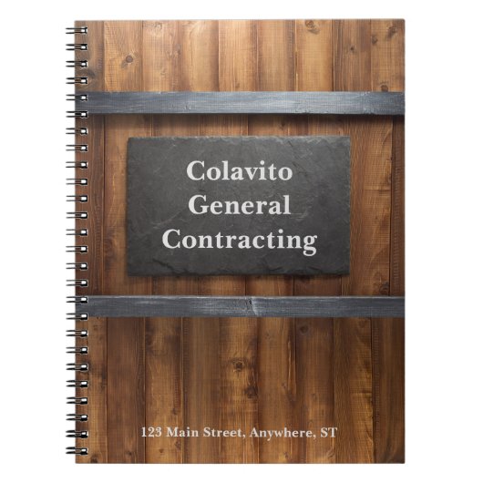 Aangepast hout en leisteen laptop notitieboek (Voorkant)