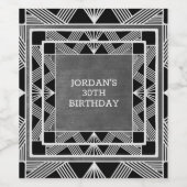 Aangepast hout Modern Masculine Gray Birthday Wijn Etiket (Enkel label)