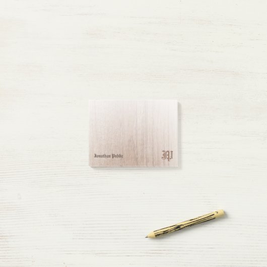 Aangepast hout Oude  tekstkalligrafie Post-it® Notes (Op bureau)