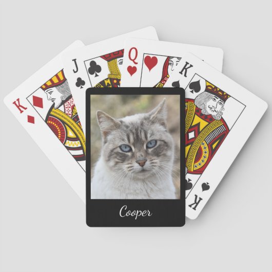Aangepast huisdier foto en naam script pokerkaarten (Achterkant)