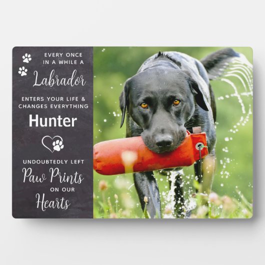 Aangepast huisdier hond Labrador Retriever herdenk Fotoplaat (voorkant)