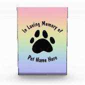 Aangepast Huisdier Memorial Rainbow Acryl Blok (Voorkant)