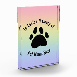 Aangepast Huisdier Memorial Rainbow Acryl Blok