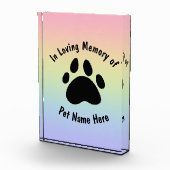 Aangepast Huisdier Memorial Rainbow Acryl Blok (Rechts)