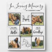 Aangepast huisdier paard herdenkingsfoto ter naged fotoplaat (Voorkant)