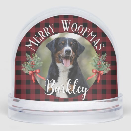 Aangepast Huisdier Portret Kerstmis Foto Gift Sneeuwbol (Voorkant)