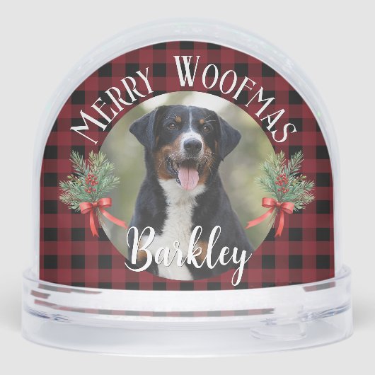Aangepast Huisdier Portret Kerstmis Foto Gift Sneeuwbol (Achterkant)