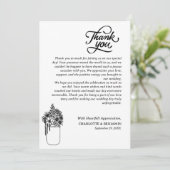 Aangepast huwelijk bedankkaart (Staand voorkant)