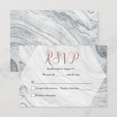 Aangepast, Huwelijk, Marmeren RSVP, Chic RSVP Kaartje (Voorkant / Achterkant)