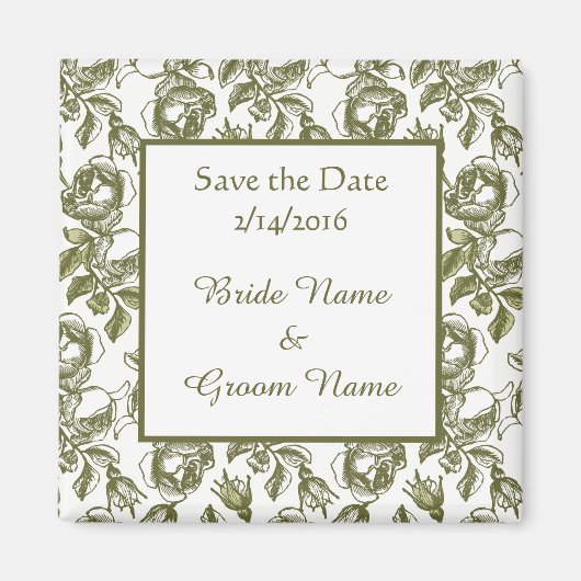 Aangepast huwelijk sparen de Datum Golden Rozen Ma Magneet (Voorkant)