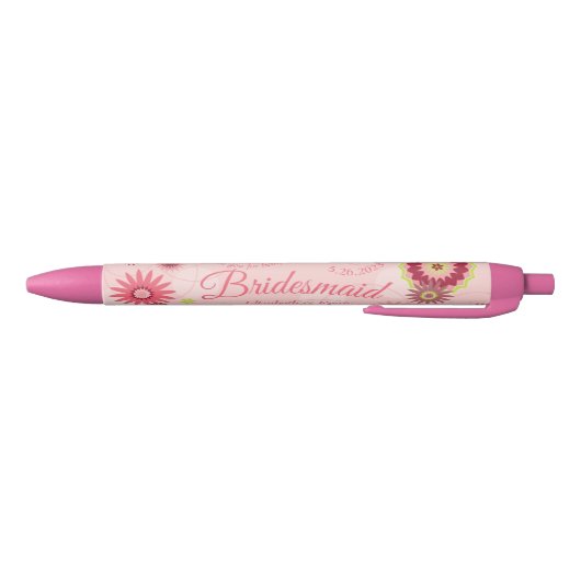 Aangepast huwelijk voor Floral  roze Blauwe Inkt Pen (Bodem)