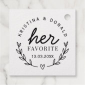 Aangepast huwelijk voor haar favoriete klassieke r bedankjes labels (Achterkant)