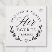 Aangepast huwelijk voor haar favoriete klassieke r bedankjes labels (Achterkant)