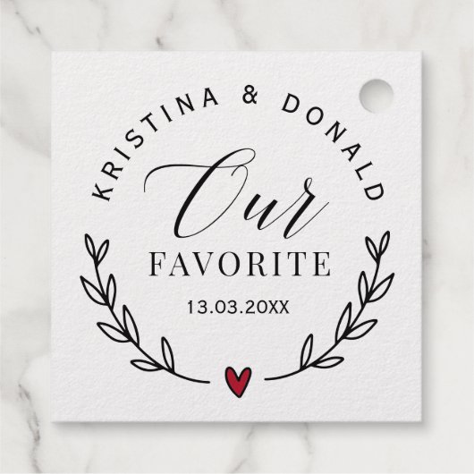 Aangepast huwelijk voor onze favoriete Folie Bedankjes Labels (Achterkant)