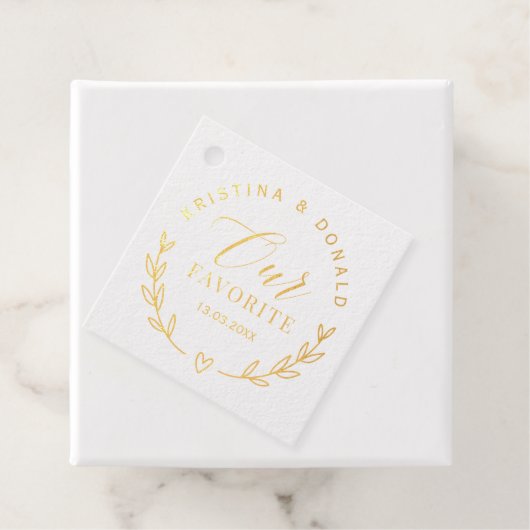 Aangepast huwelijk voor onze favoriete Folie Bedankjes Labels (Met doos)