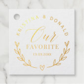 Aangepast huwelijk voor onze favoriete Folie Bedankjes Labels (Voorkant)