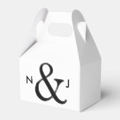Aangepast huwelijk voor zwarte en witte ampersand bedankdoosjes (Voorkant Zijde)
