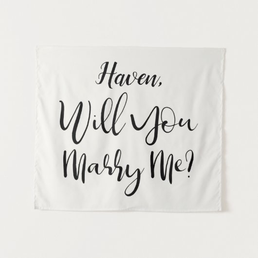 Aangepast huwelijksaanzoek bord licht crème Wil je Wandkleed (Voorkant (horizontaal))