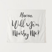 Aangepast huwelijksaanzoekbord Licht Crème Wil Je  Wandkleed (Voorkant (horizontaal))