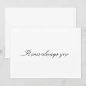 Aangepast huwelijksdagkaart "Het was altijd jij" (Voorkant / Achterkant)