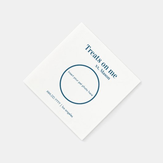 Aangepast huwelijksdienblad Napkin Dog/Cat/Pet Servet (Hoek)